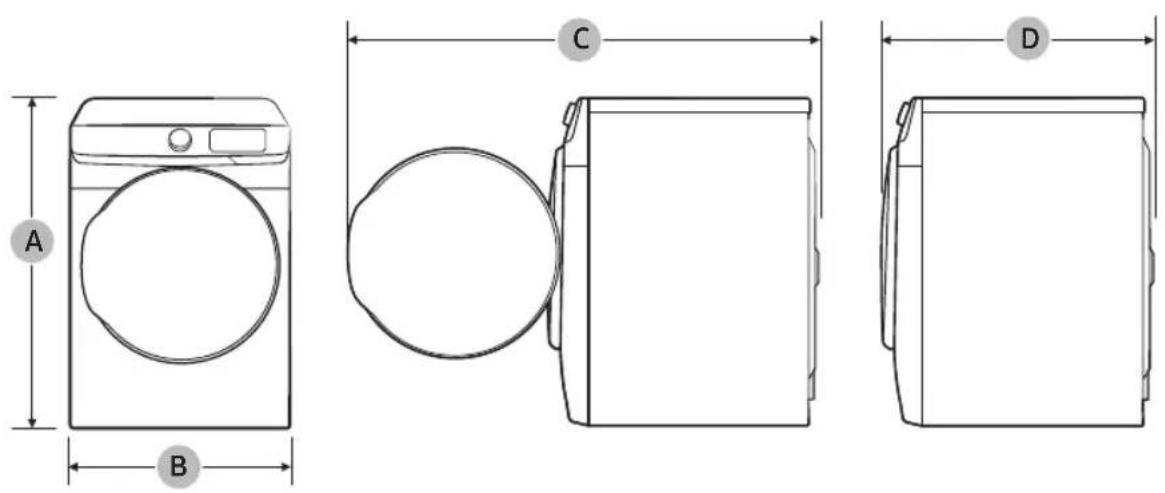 SAMSUNG DV25B6800EW - Requisitos de instalación - 1