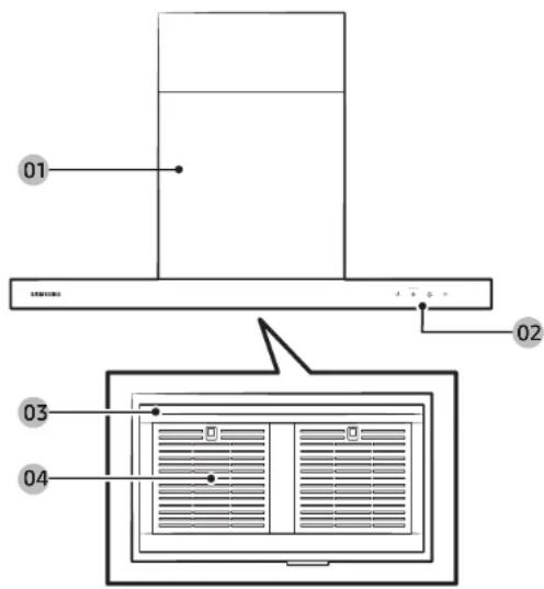 SAMSUNG NK30CB600W12 - Descripción de la campana de estufa - 1