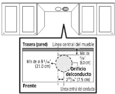 SAMSUNG NK30CB600W12 - Hacer un orificio en el mueble - 1