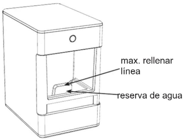 max. rellenar línea reserva de agua