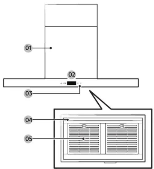 SAMSUNG NK30CB700WCG - Descripción de la campana de estufa - 1