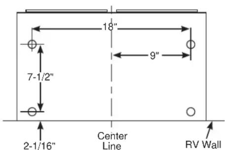 18" 7-1/2" 9" 2-1/16" Center Line RV Wall