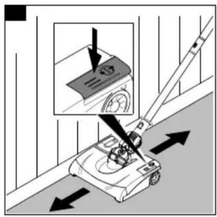 Diagram showing a car maneuvering with directional arrows indicating movement, including a magnified inset of the device's pad.
