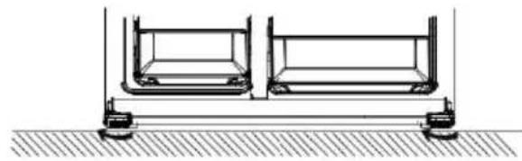 SCHNEIDER SCMDC522NFX - Nivellering en verankering van de koelkast - 2