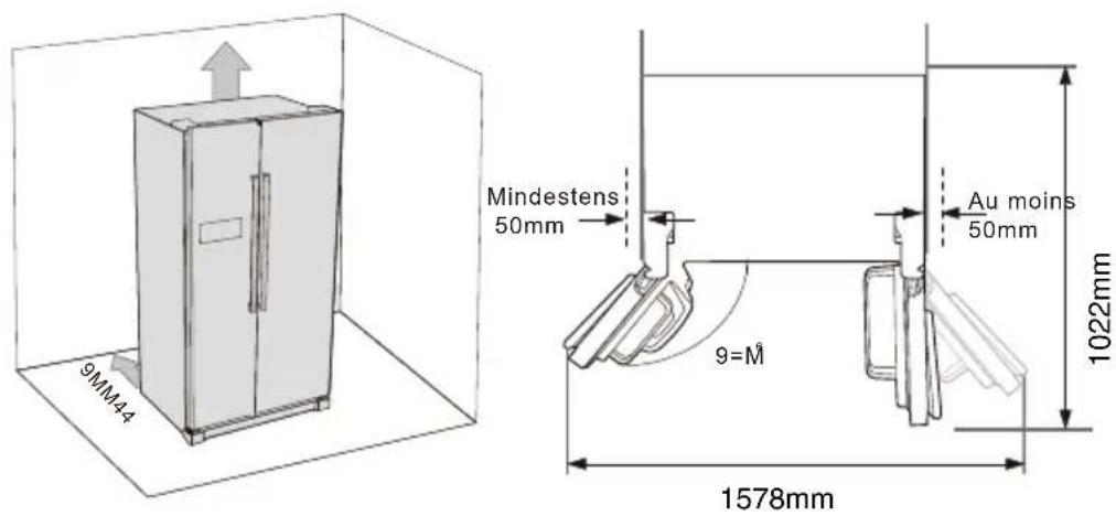 9MM44 Mindestens 50mm Au moins 50mm 1022mm 9=M̂ 1578mm