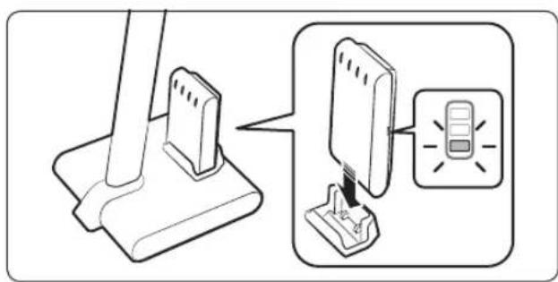 Diagram showing a device mounting base with an icon of a mobile phone connected to its socket, illustrating the process.