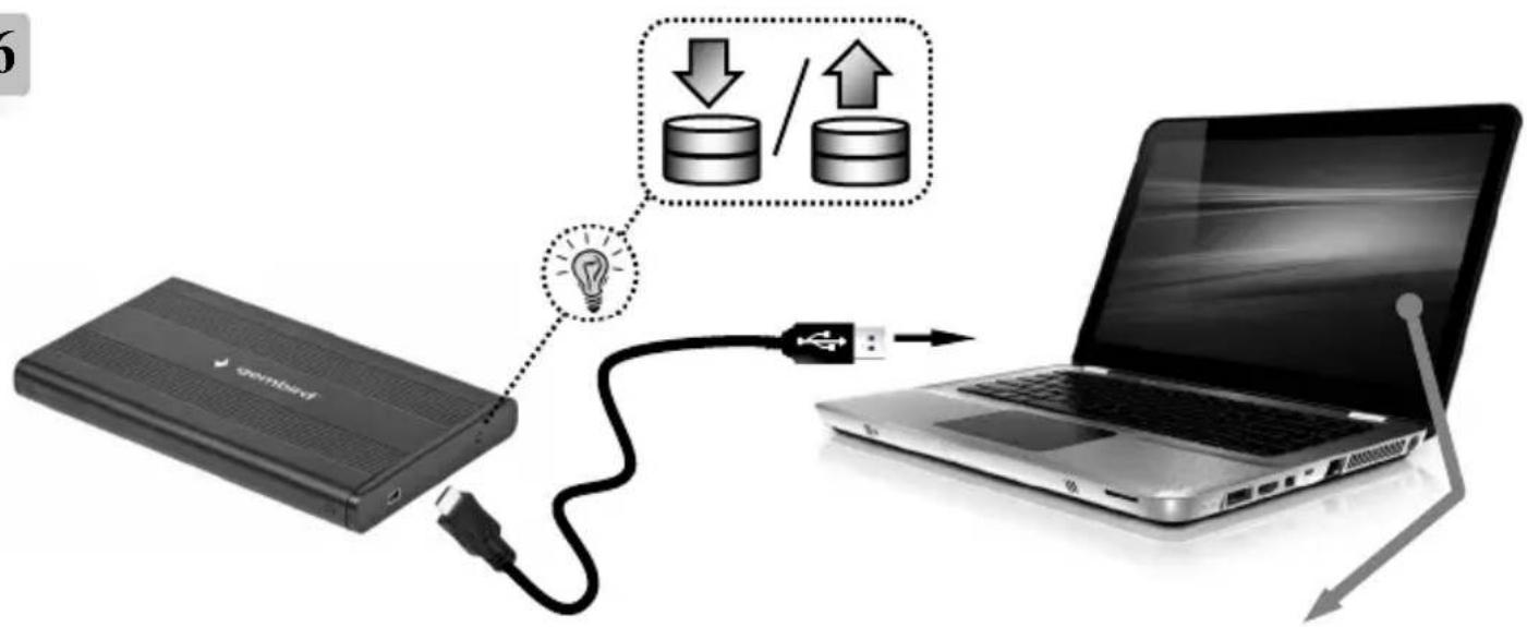 Gembird EE2U2S5 - EXTERNAL USB 2.0 ENCLOSURE FOR 2.5" SATA HDDS - 1