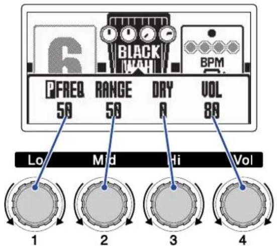 BLACK WAV BPM P FREQ RANGE DRY VOL 50 50 A 80 Lo Mid Hi Vol 1 2 3 4