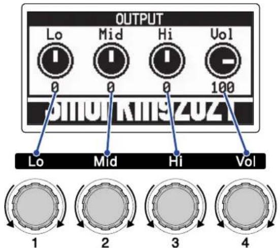 OUTPUT Lo Mid Hi Vol 0 0 0 100 LO Mid Hi Vol 1 2 3 4