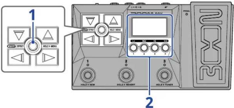 1 HOLD > MENU HOLD > MENU HOLD > NEW HOLD > REVERT HOLD > TUNER 2