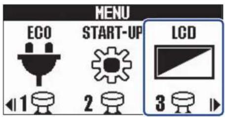 MENU ECO START-UP LCD 1 2 3