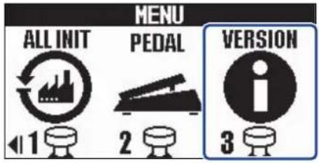 MENU ALL INIT PEDAL VERSION 1 2 3