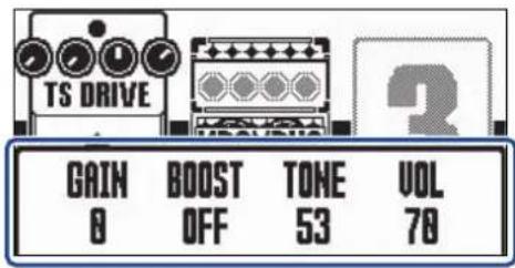 TS DRIVE GAIN BOOST TONE VOL 0 OFF 53 70