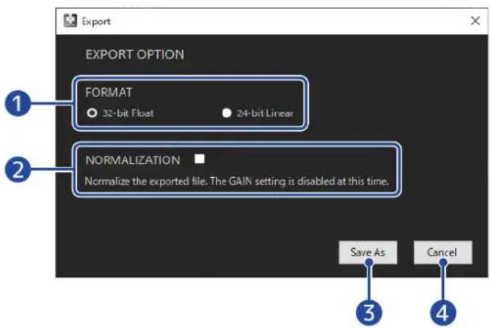 ZOOM M3 MicTrak - Emploi de la fonction d'exportation - 2