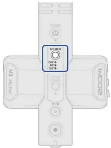 ZOOM M3 MicTrak - Pressez pour régler la largeur de la stéréo. - 1