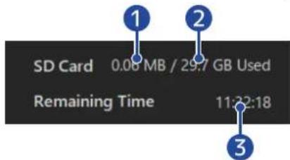 ZOOM M3 MicTrak - Vérification de l'espace restant sur la carte microSD - 1