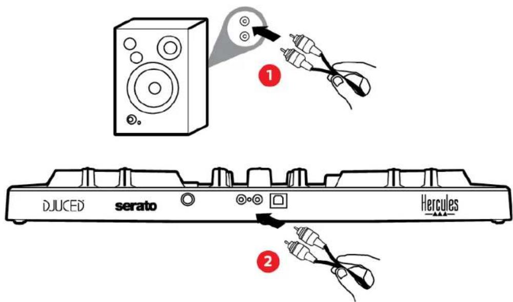 HERCULES DJControl Inpulse 300 MK2 - Master-uitgang voor speakers (uitgang 1-2) - 1