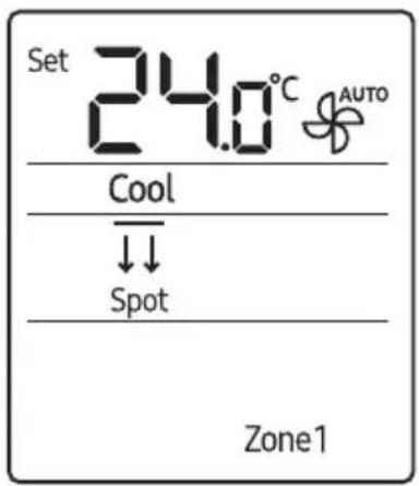 Set 24.0°C AUTO Cool ↓↓ Spot Zone1