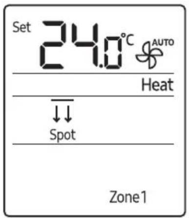 Set 24.0°C AUTO Heat ↓↓ Spot Zone1