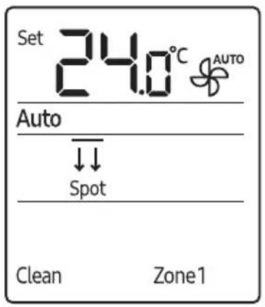 Set 24.0°C AUTO Auto ↓↓ Spot Clean Zone1