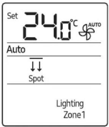 Set 24.0°C AUTO Auto ↓↓ Spot Lighting Zone1