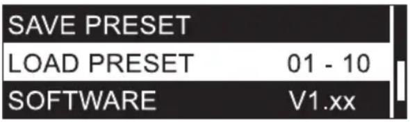 LD Systems U504.7 - CARGAR PRESET (LOAD PRESET) - 1
