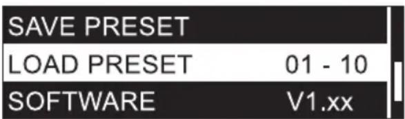 LD Systems U505.1 - WCZYTYWANIE USTAWIEN WSTEPNYCH (LOAD PRESET) - 1