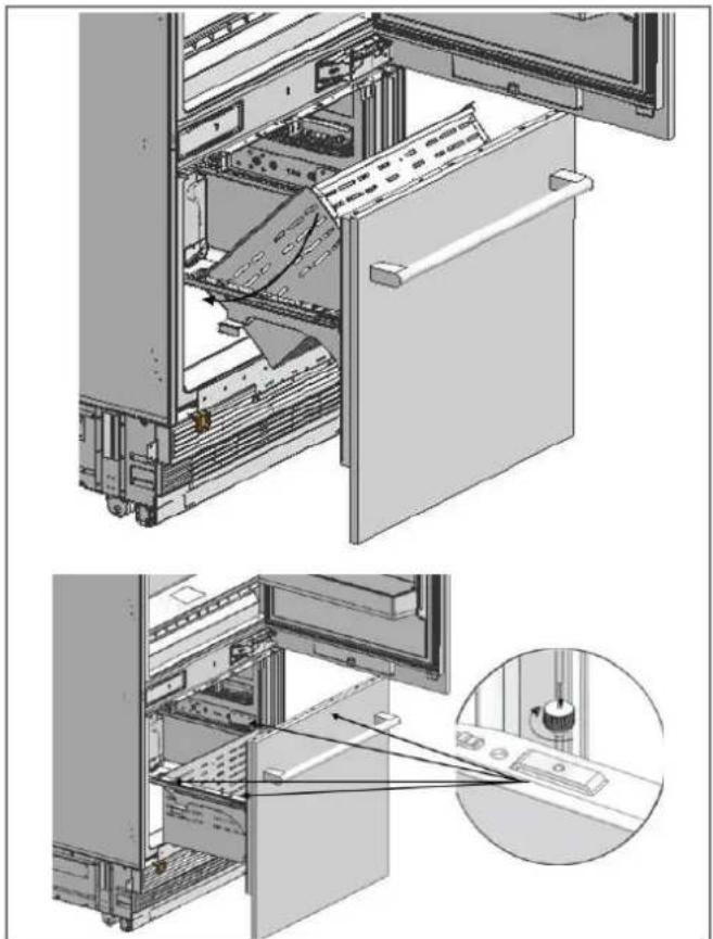 BERTAZZONI RBM75S5FPNS - Installation du panneau de porte personnalisé du congélateur - 9