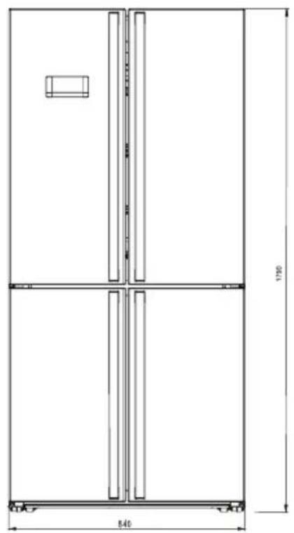 BERTAZZONI RCD84F4FXNC - Dimensiones - 1