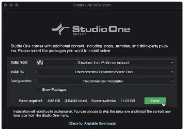 PRESONUS FaderPort - Installation du contenu fourni avec studio one artist - 1