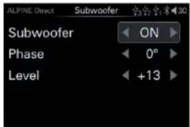 ALPINE HDS990 - Paramètres du subwoofer - 1