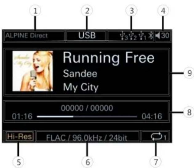 ALPINE HDS990 - ■ USB source screen - 1