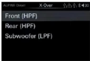 ALPINE HDS990 - X-Over Settings - 2