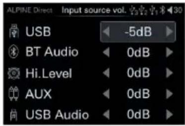 ALPINE HDS990 - Input Source Vol. Setting - 1