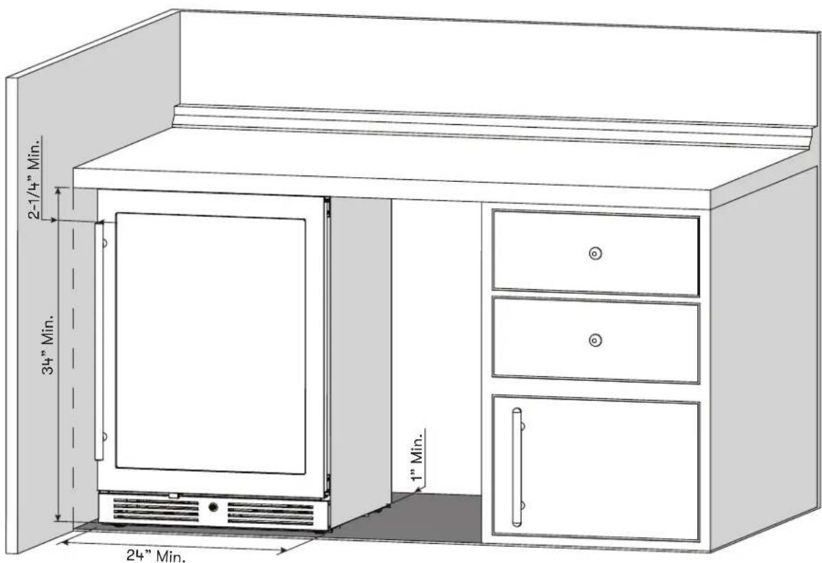 Zephyr Presrv PRW24C01CG - Installation Clearance Requirements - 1