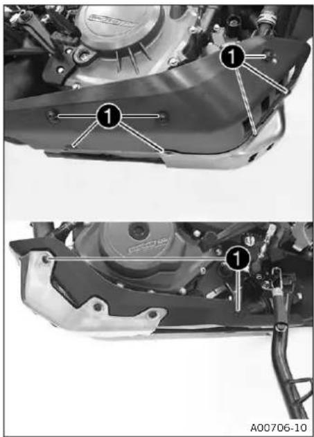 KTM 390 Adventure (2023) - Déposer la protection moteur - 1