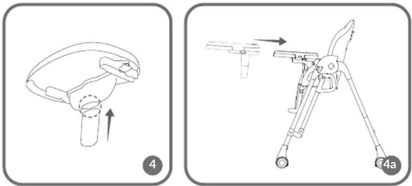 Technical diagram showing two mechanical assembly steps with labeled parts and directional arrows