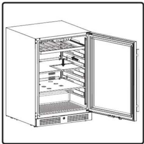 Zephyr Presrv PRB24C01CG - Installation d'étagère quart de verre rétractable - 2
