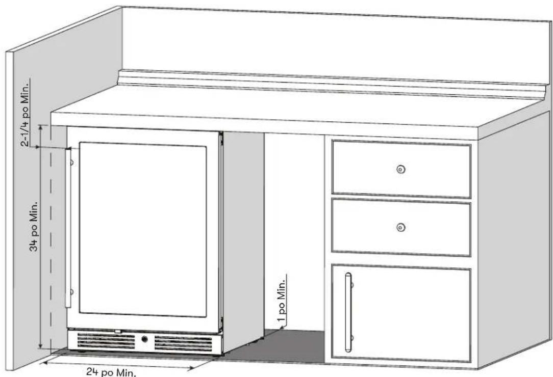 Zephyr Presrv PRB24C01CG - Espace libre requis pour l'installation - 1