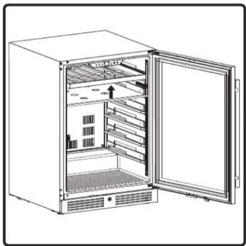 Zephyr Presrv PRB24C01CG - Retractable Glass Quarter Shelf Installation - 2
