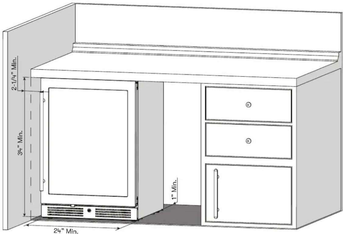Zephyr Presrv PRB24C01CG - Installation Clearance Requirements - 1