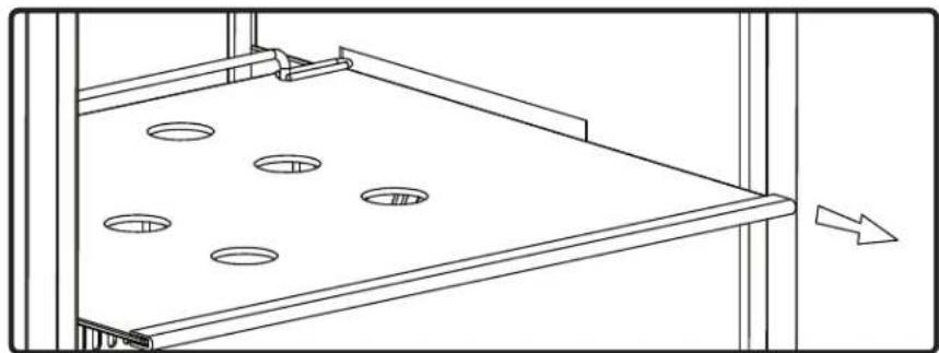 Zephyr Presrv PRB24C01CG - Retrait des clayettes en verre - 3