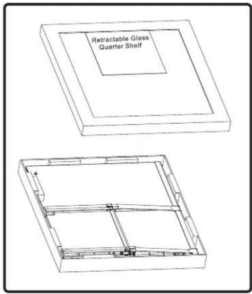 Zephyr Presrv PRB24C01CG - Installation d'étagère quart de verre rétractable - 1