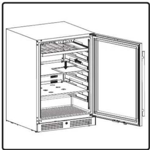 Zephyr Presrv PRB24C01CG - Retractable Glass Quarter Shelf Installation - 2