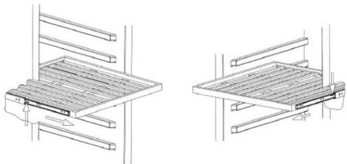Zephyr Presrv PRWB24C32CG - Retrait des tablettes coulissantes en bois - 1