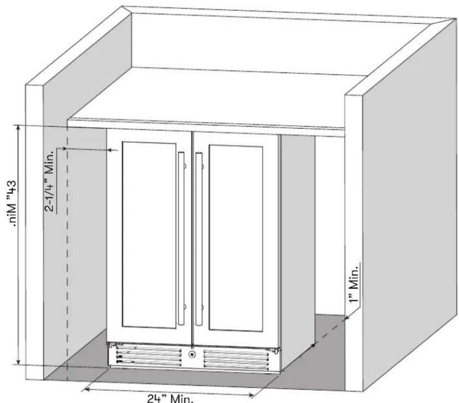 Zephyr Presrv PRW24C32CG - Installation Clearance Requirements - 1