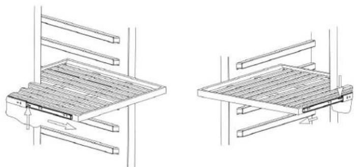 Zephyr Presrv PRW24C32CG - Retrait des tablettes coulissantes en bois - 1