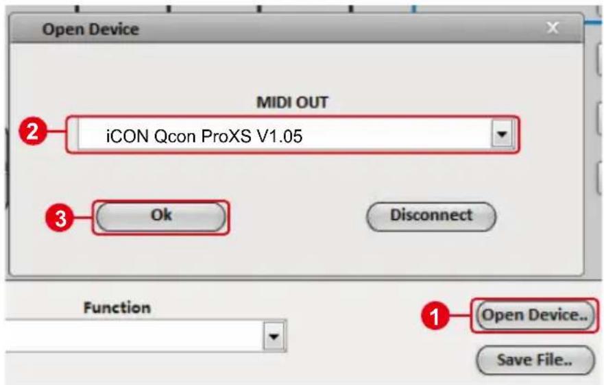 icon QCon Pro XS - Affectation du mode DAW (Mackie control/HUI) en utilisant iMap™ - 3