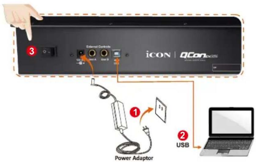 icon QCon EX G2 - Démarrage branchement de votre contrôleur qconex G2 - 1