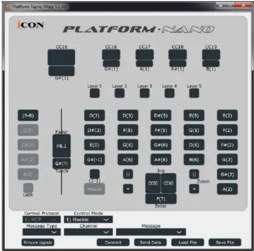 icon Platform Nano - Affectation du mode DAW (Mackie control / HUI) à iMap™ - 1